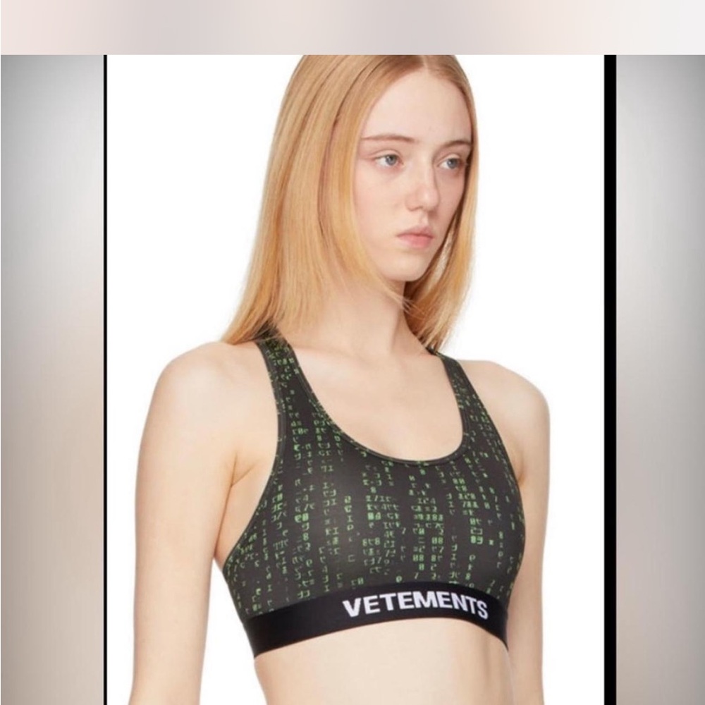 Vetements Black and Green digital-Inspired bra top